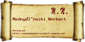 Mednyánszki Norbert névjegykártya