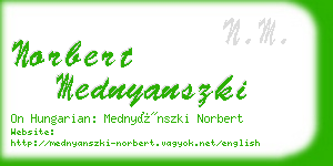 norbert mednyanszki business card